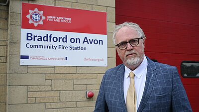 Brian outside Bradford Fire Station