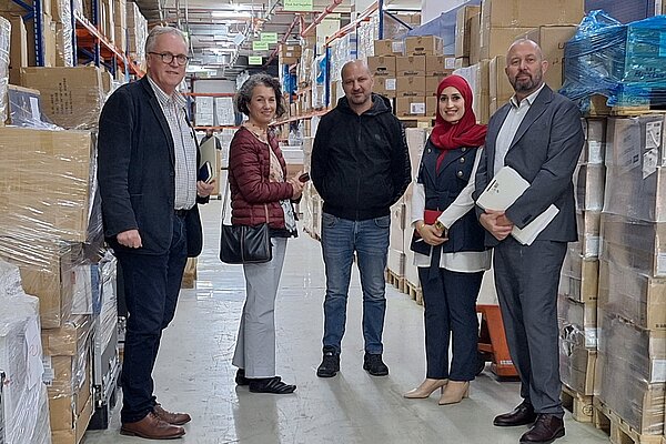 Brian on a trip to the West Bank, seeing Aid being distributed