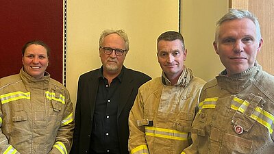 Brian with fire fighters