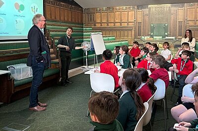 Brian Mathew with Colerne Primary School in Westminster