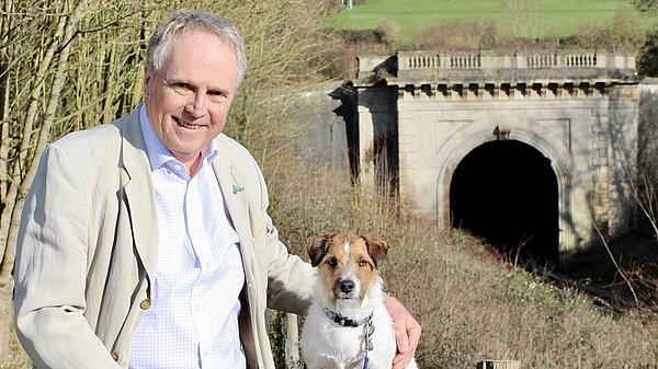 Brian and his dog Heidi at Box Tunnel
