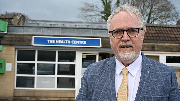 Brian outside BoA health Centre