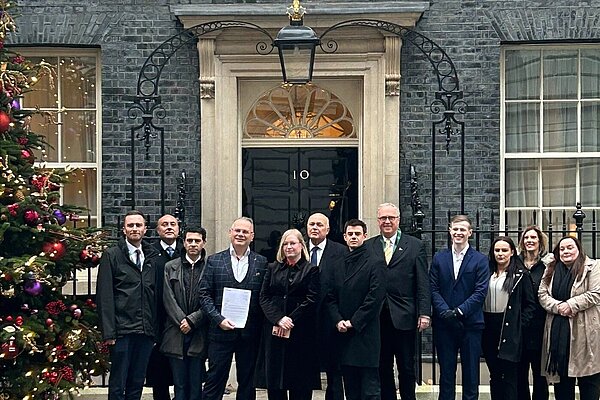 Hospice Petition outside No 10 Downing Street