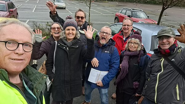 Group photo of Brian and volunteers