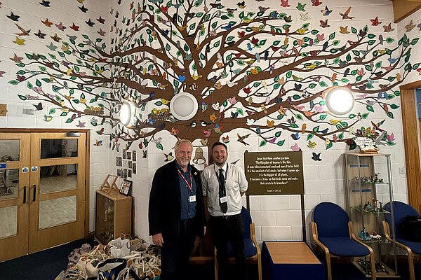 Brian with Staverton School head teacher Ed Powe