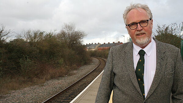 Brain by a railway line
