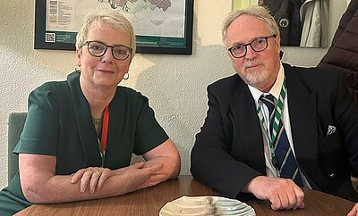 Brian and health minister Karin Smyth