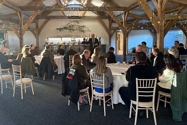 Brian speaking at the business breakfast