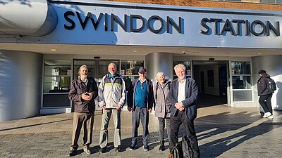 Brian and activists outside Swindon Station